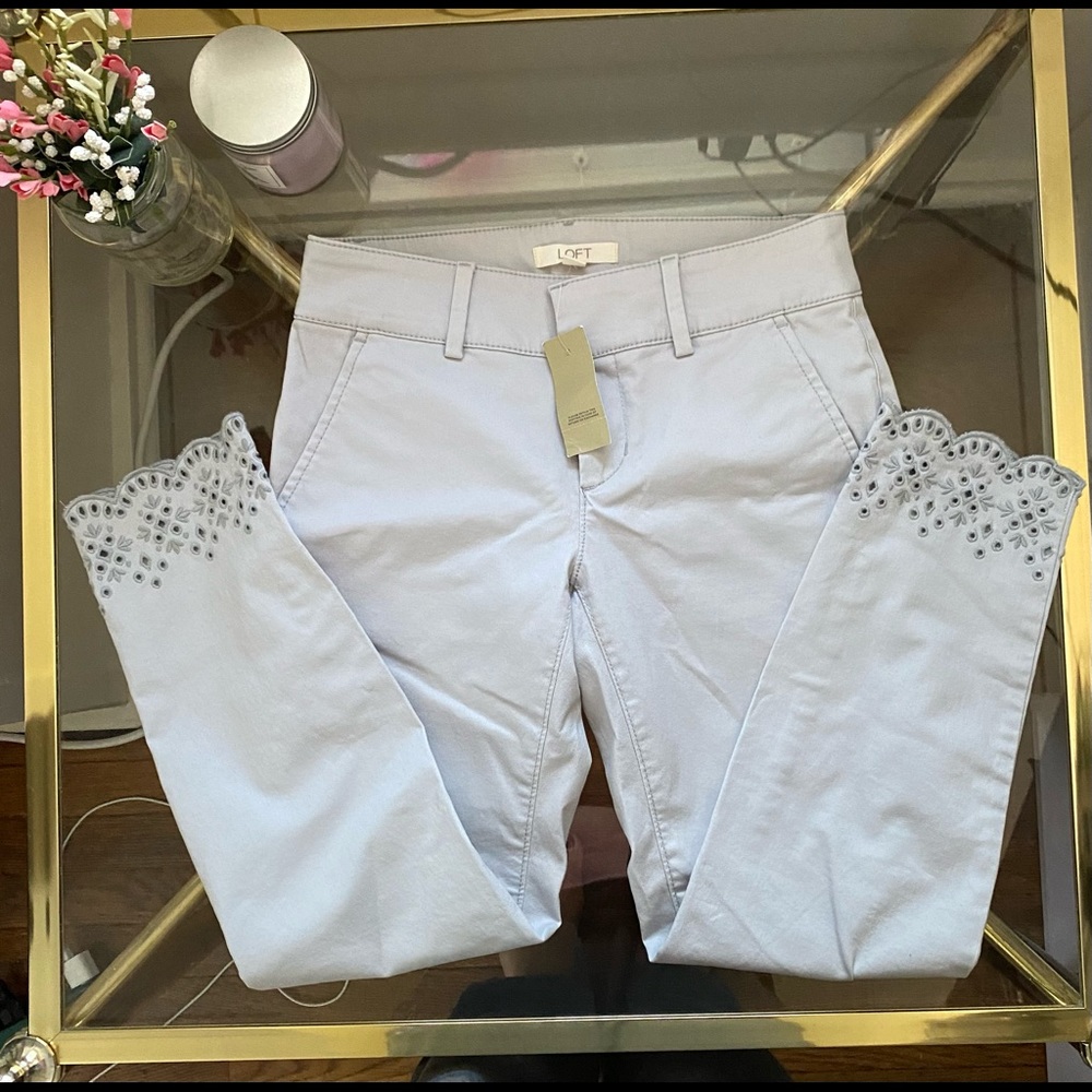 NWT loft trousers with eyelet bottoms